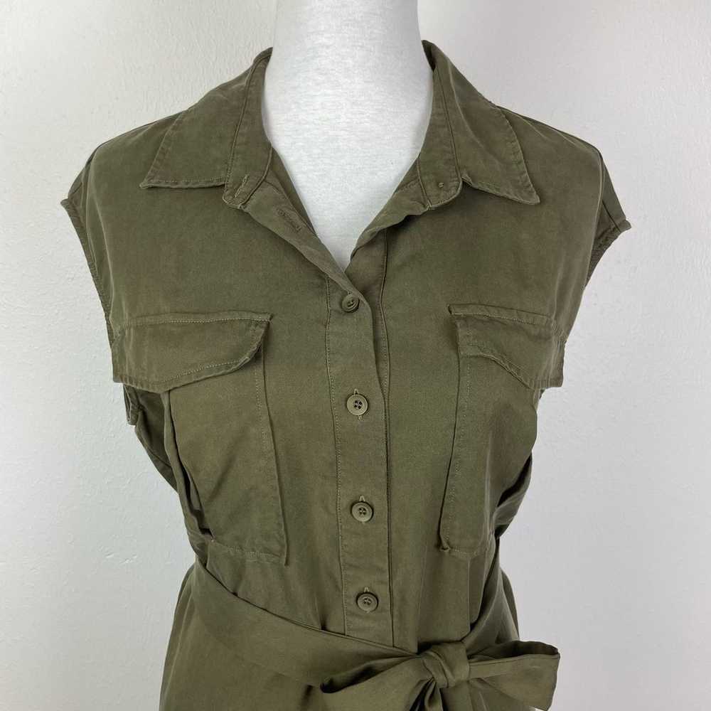a loves a Army Green Sleeveless Belted Popover Mi… - image 2