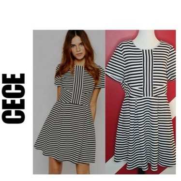 Cece black/white Fit flare dress size XL - image 1