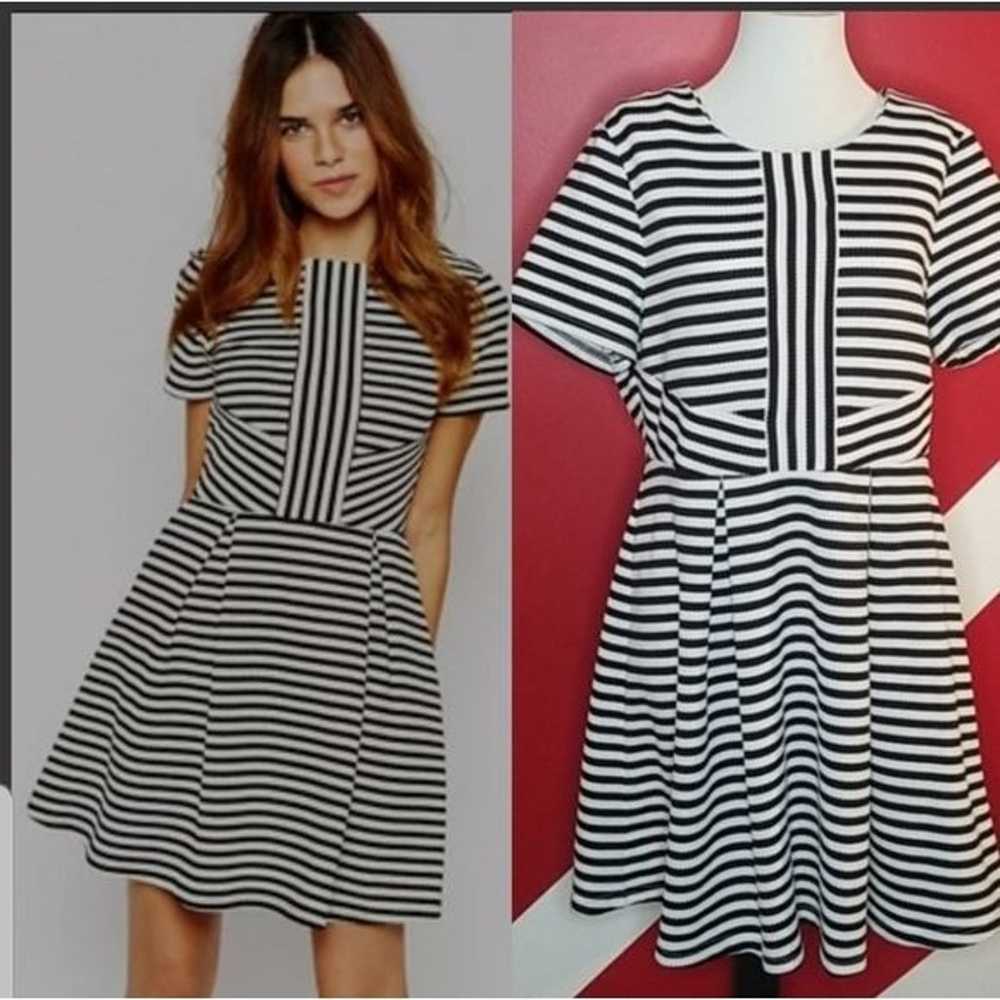 Cece black/white Fit flare dress size XL - image 2