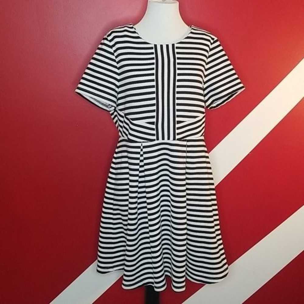 Cece black/white Fit flare dress size XL - image 3