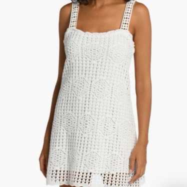 La Blanca White Waverly Coverup Crochet Lace Tank… - image 1