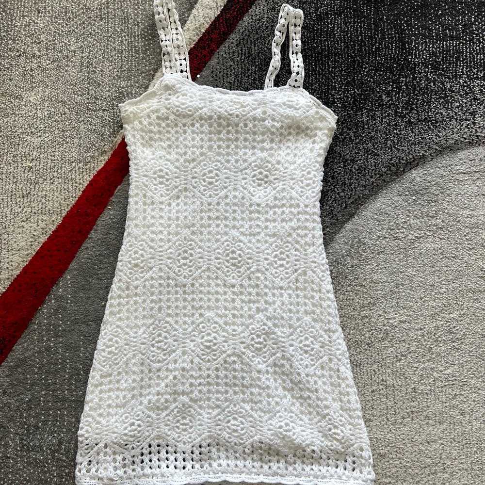 La Blanca White Waverly Coverup Crochet Lace Tank… - image 3