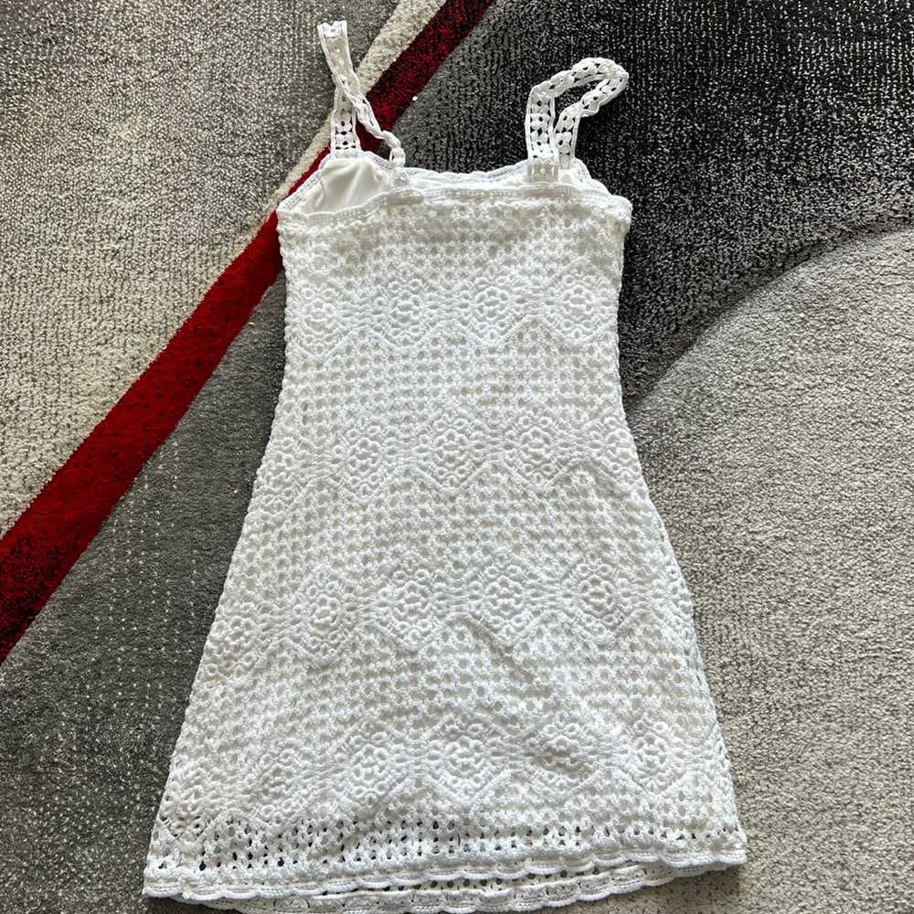 La Blanca White Waverly Coverup Crochet Lace Tank… - image 5
