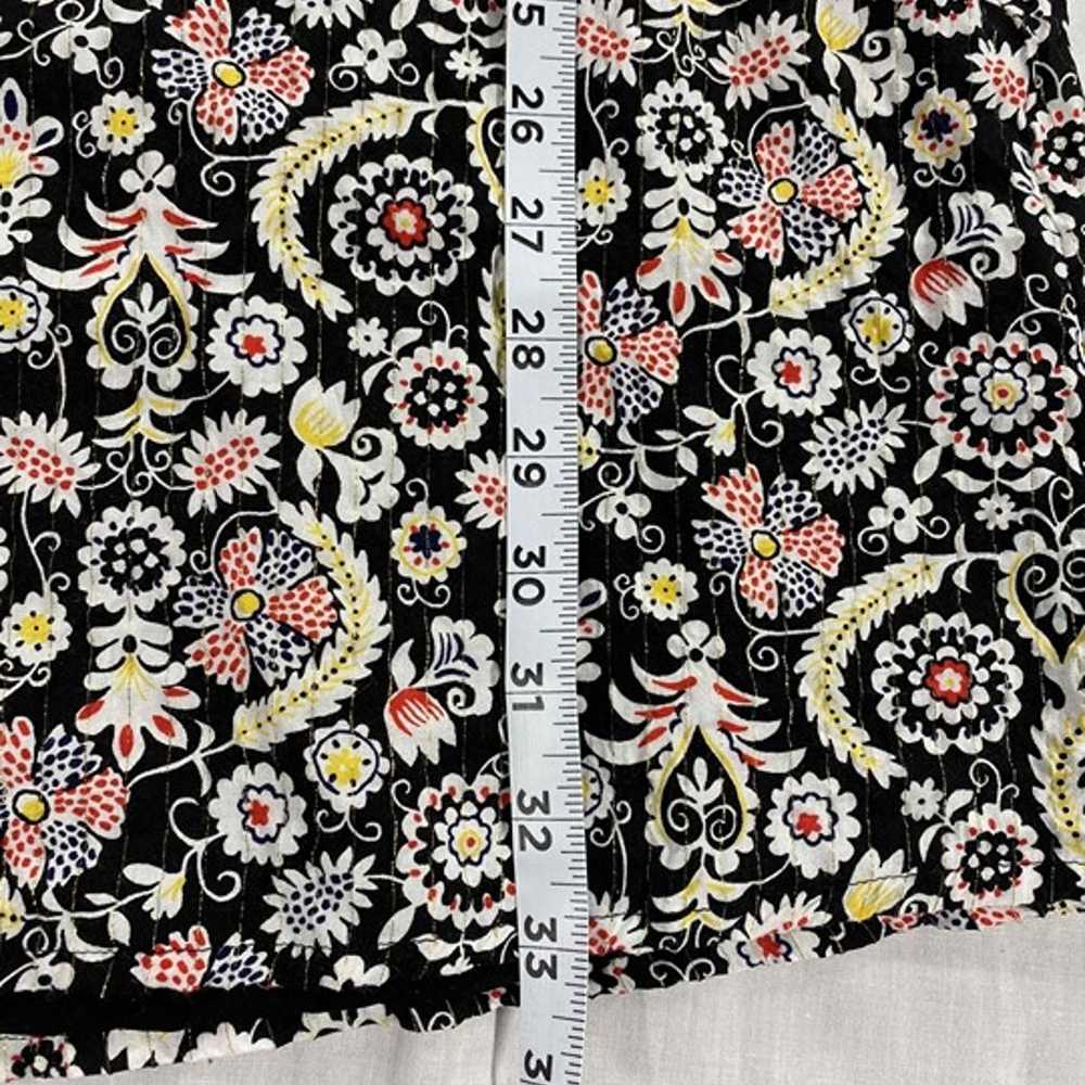 Boden Black Floral Print Womens Long Sleeves Tie-… - image 7