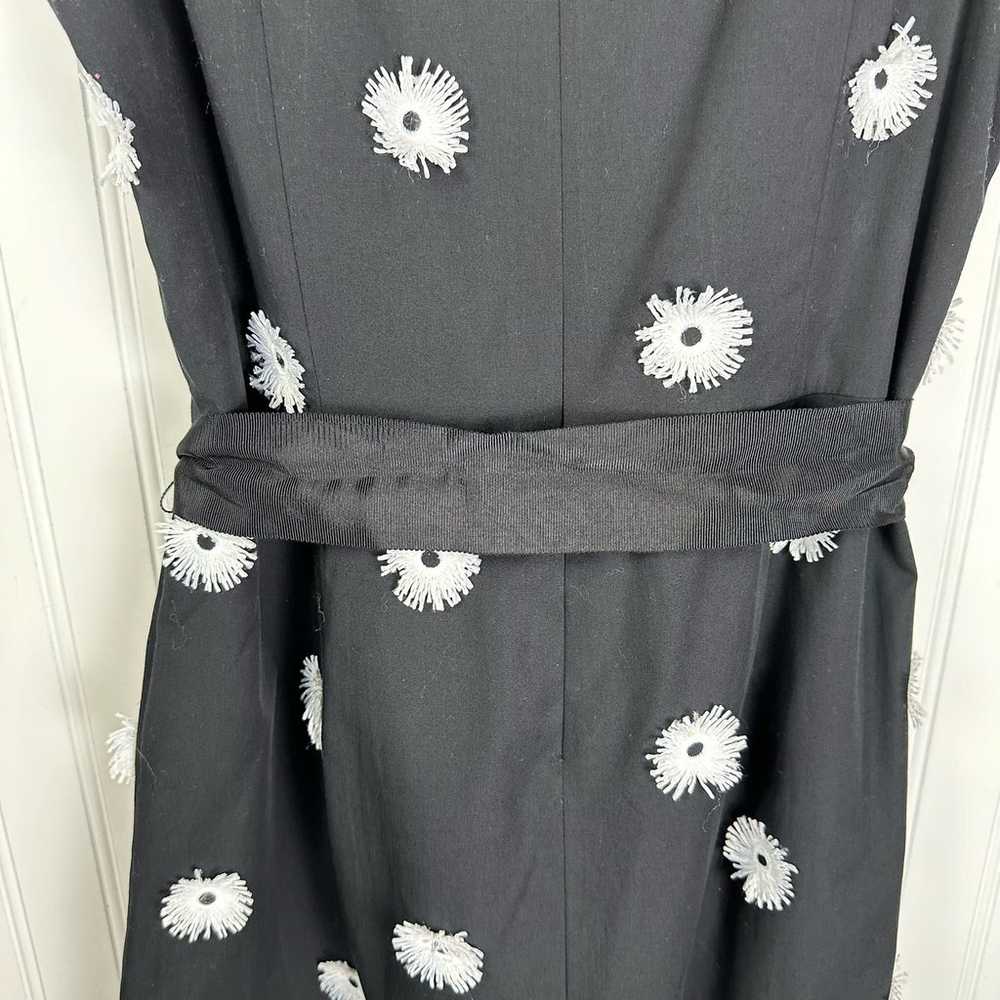 Talbots 6P Petite Fit and Flare black white flora… - image 12