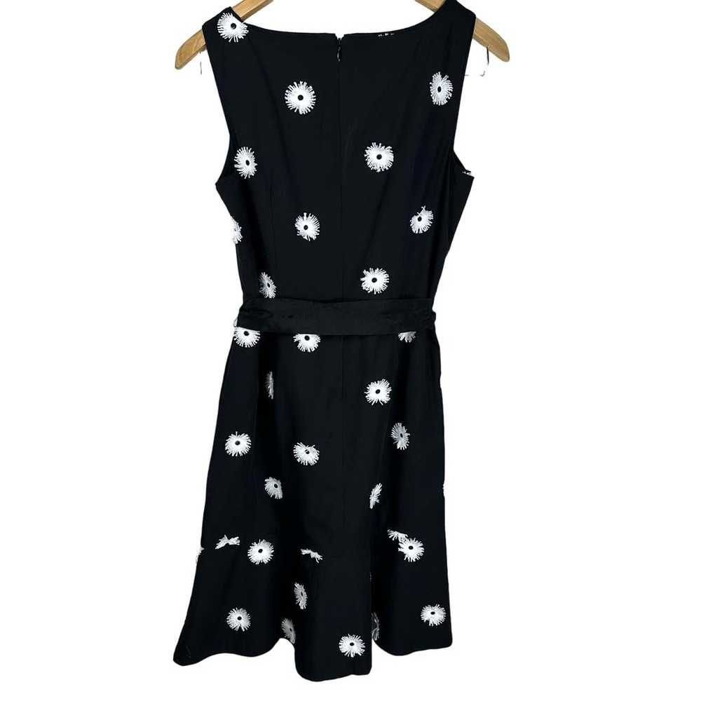 Talbots 6P Petite Fit and Flare black white flora… - image 4