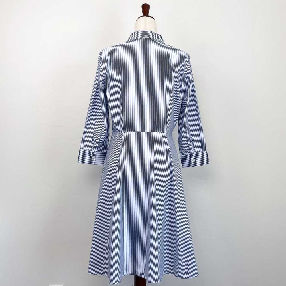 Ann Taylor Cotton Blue Striped Full Skirt Shirtdr… - image 4