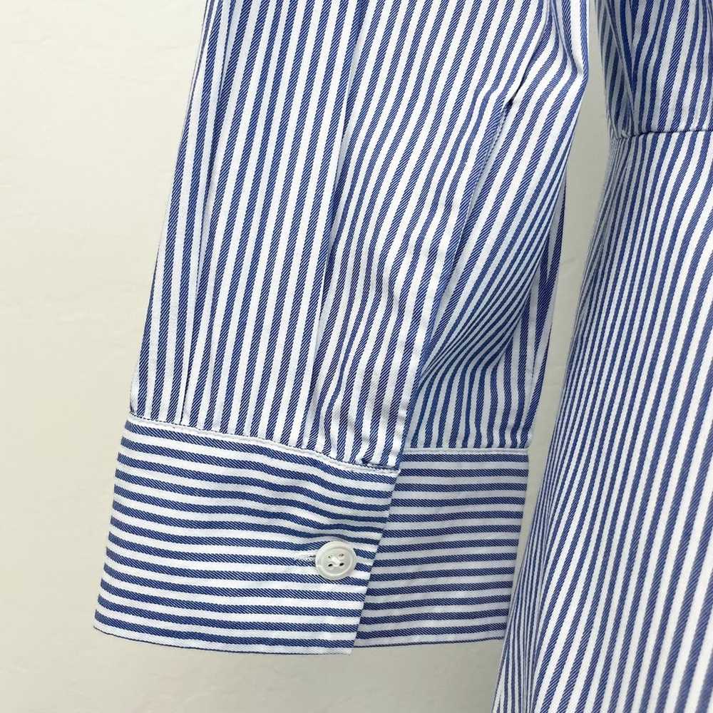 Ann Taylor Cotton Blue Striped Full Skirt Shirtdr… - image 5