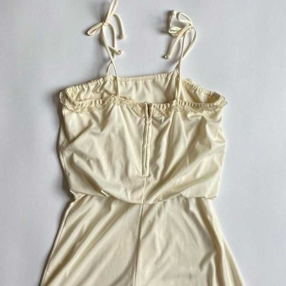 Vintage 70s cream maxi dress - image 4