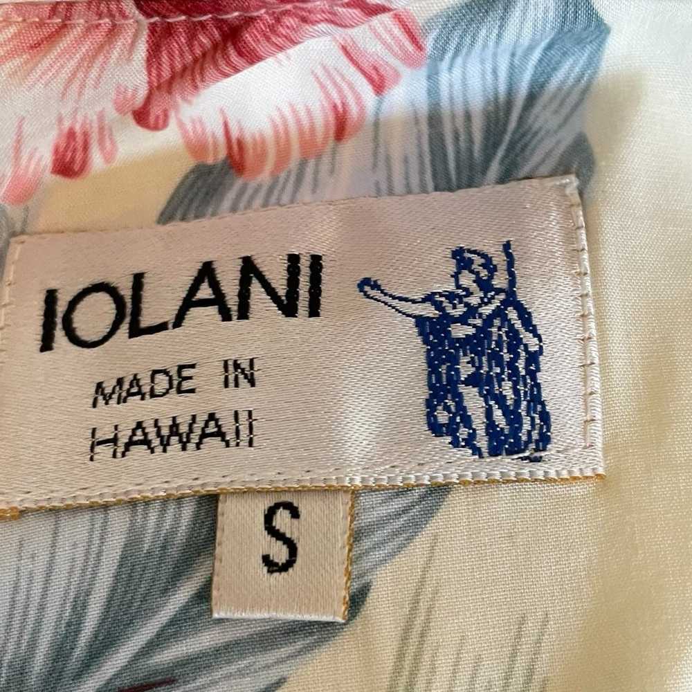Vintage IOLANI Tan/Beige/HIBISCUS Hawaiian Dress … - image 11