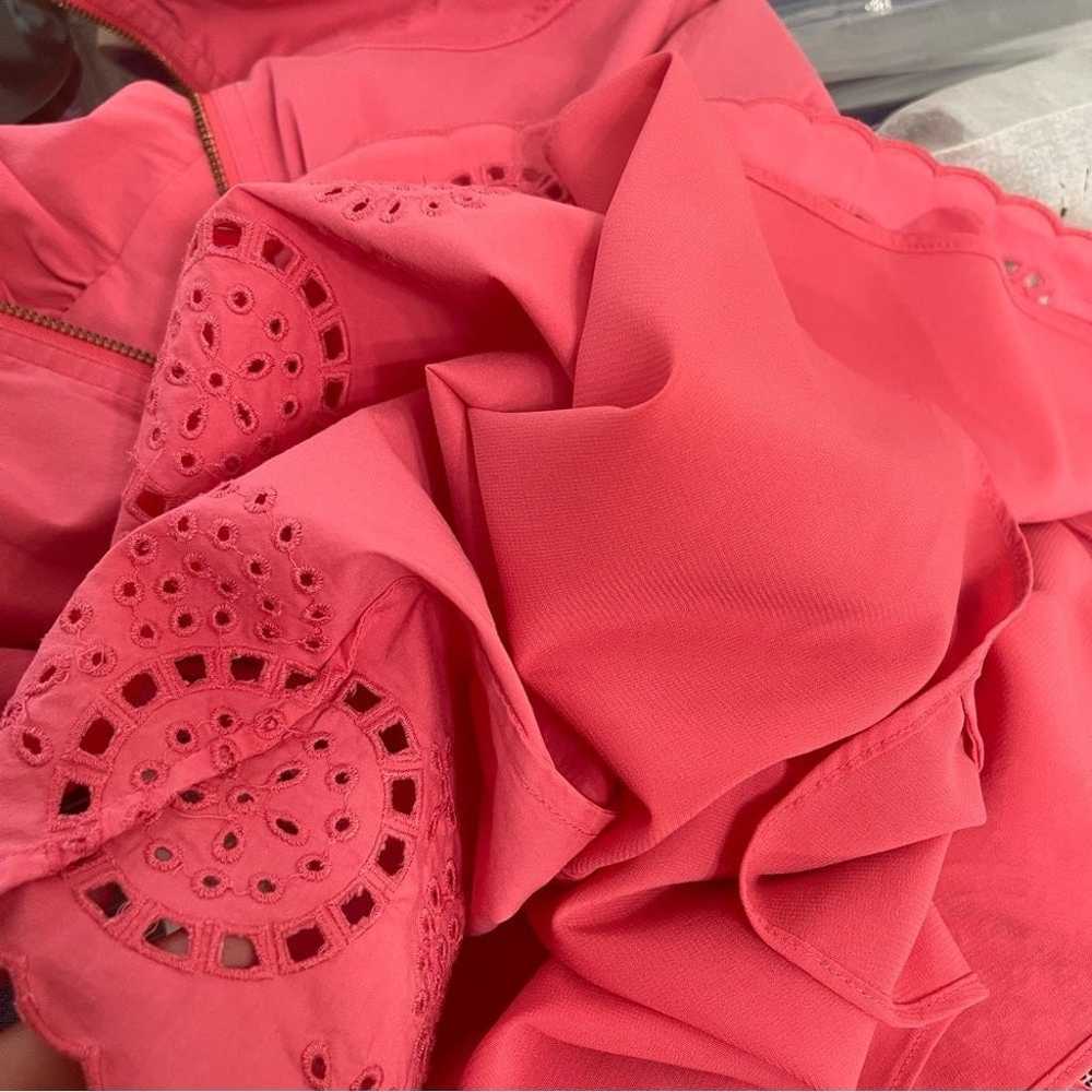 BCBGMAXAZRIA Pink V Neck Scalloped Hem Mini Dress… - image 12