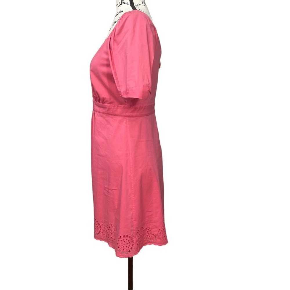 BCBGMAXAZRIA Pink V Neck Scalloped Hem Mini Dress… - image 4