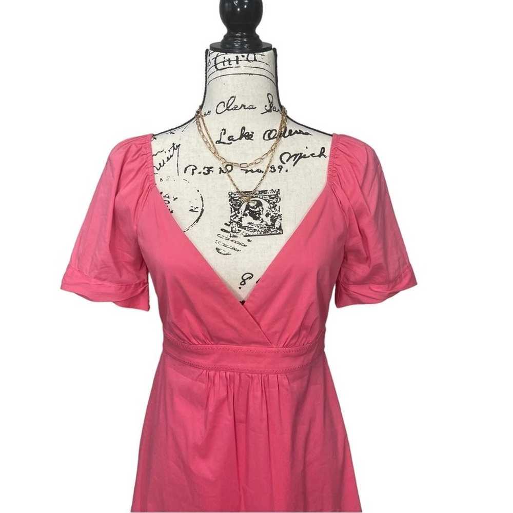 BCBGMAXAZRIA Pink V Neck Scalloped Hem Mini Dress… - image 6