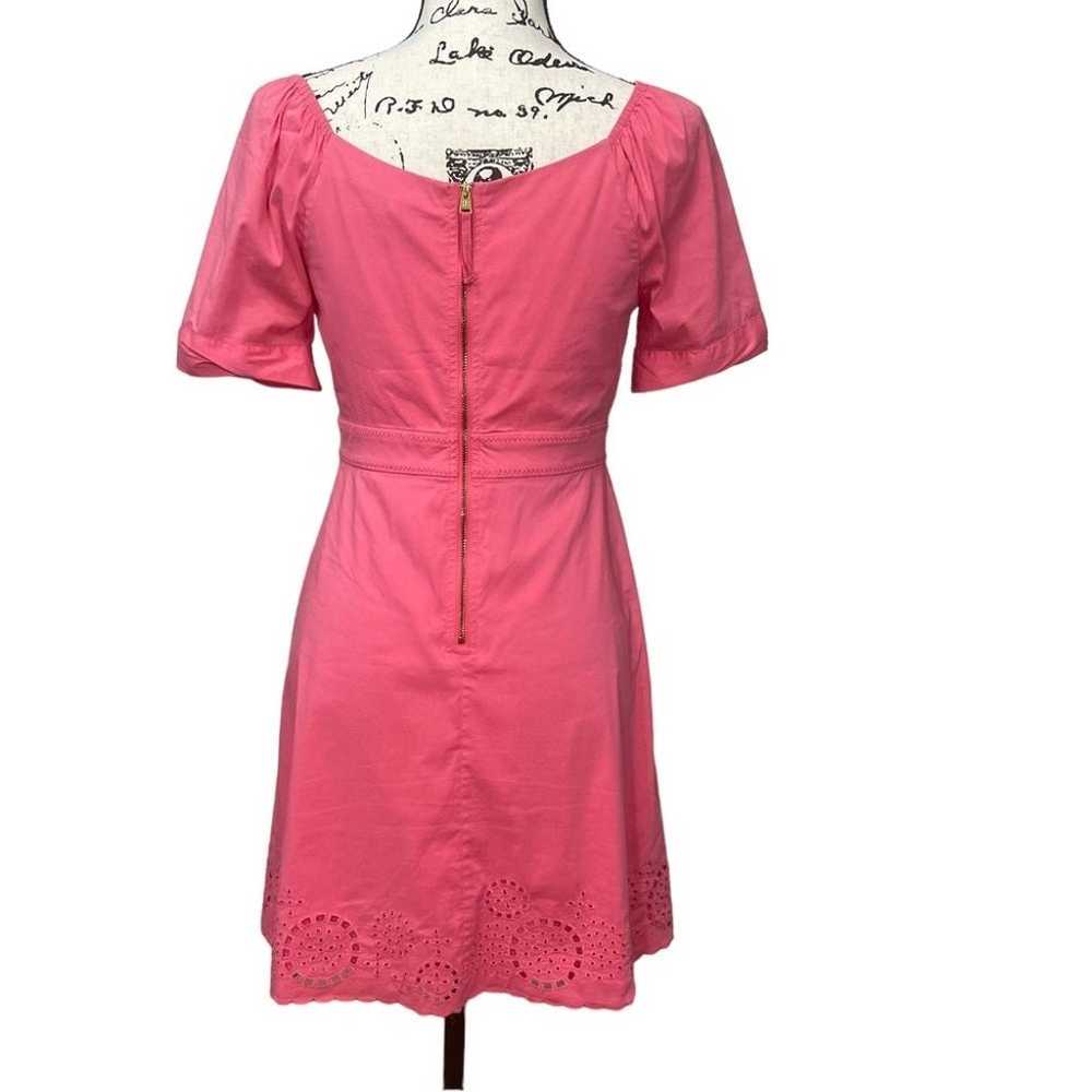 BCBGMAXAZRIA Pink V Neck Scalloped Hem Mini Dress… - image 8