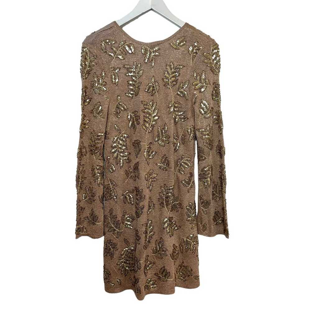 Zara Limited Edition Knit Mini Dress Gold Sequin … - image 2