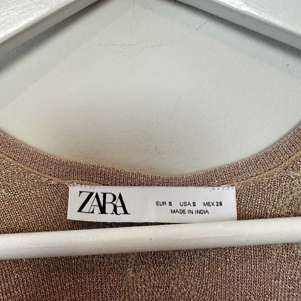 Zara Limited Edition Knit Mini Dress Gold Sequin … - image 4
