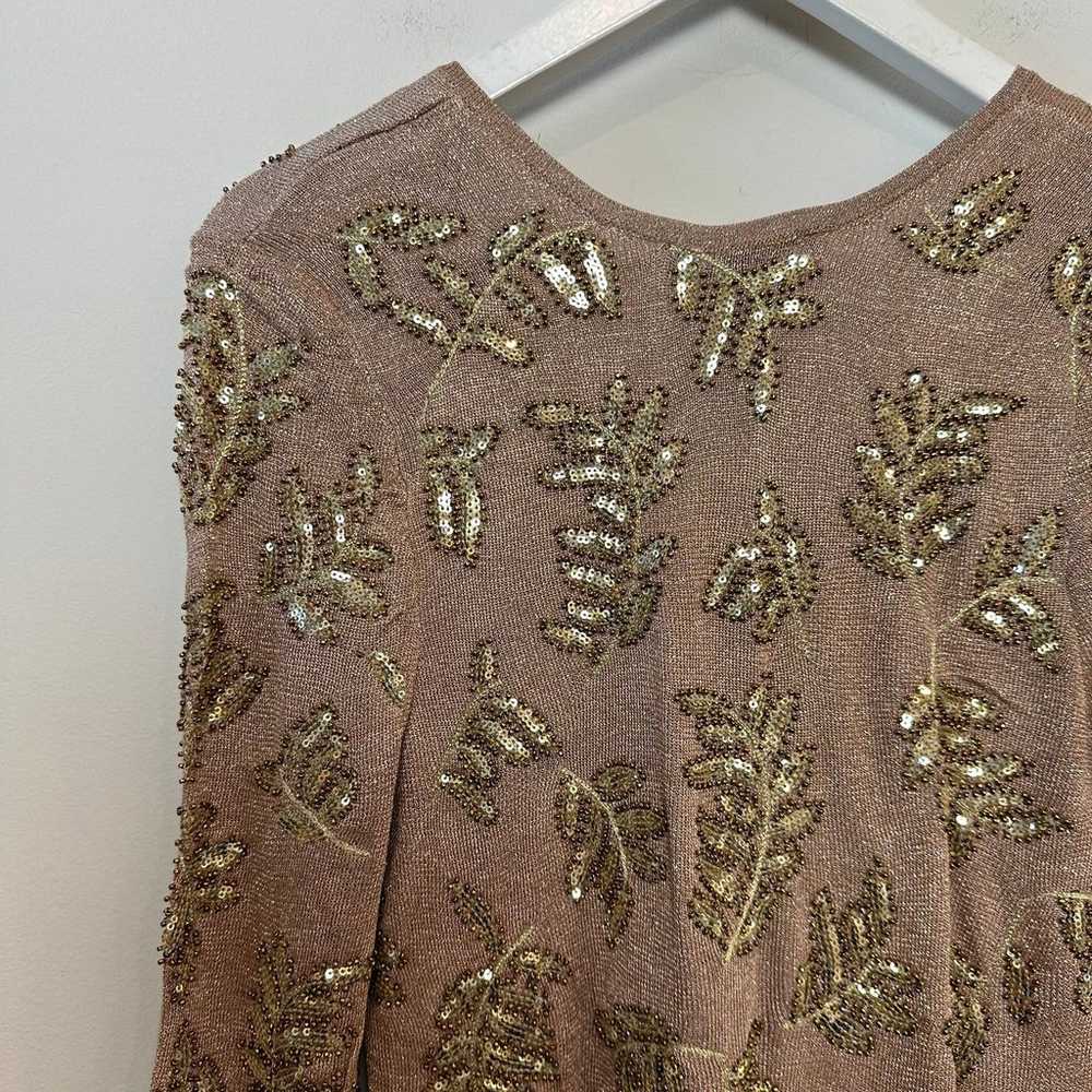 Zara Limited Edition Knit Mini Dress Gold Sequin … - image 8
