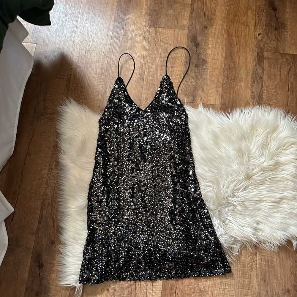 LULU’S Force Of Fashion Black Backless Sequin Min… - image 7