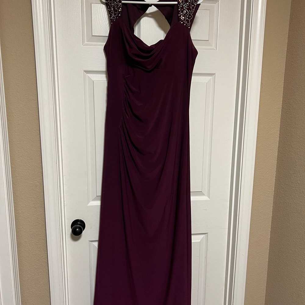 XScape Maroon Beaded Gown - image 1