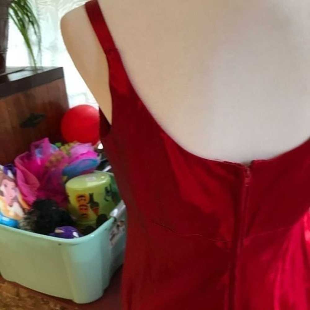 Alfred Angelo red satin bombshell dress maxi size… - image 10