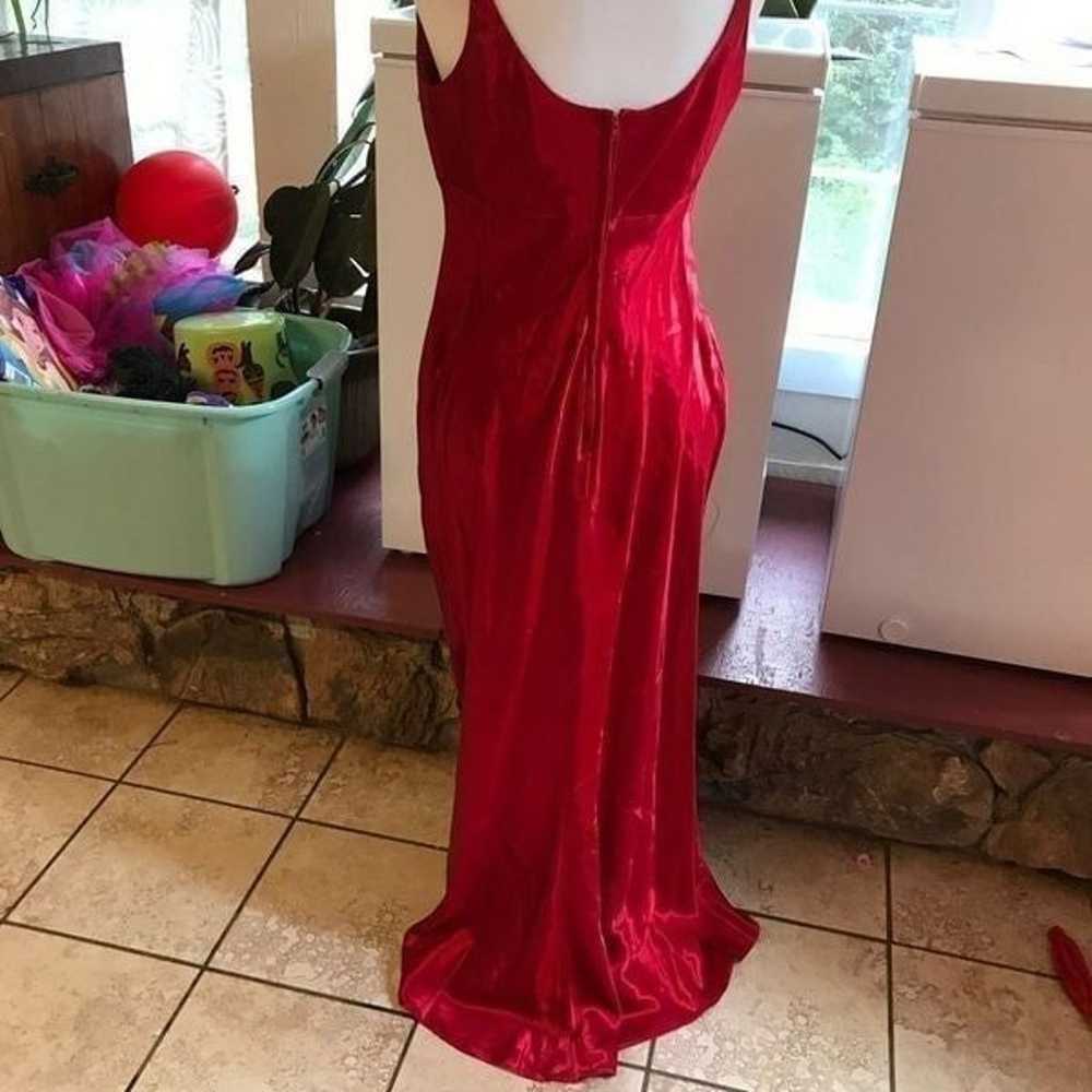 Alfred Angelo red satin bombshell dress maxi size… - image 12