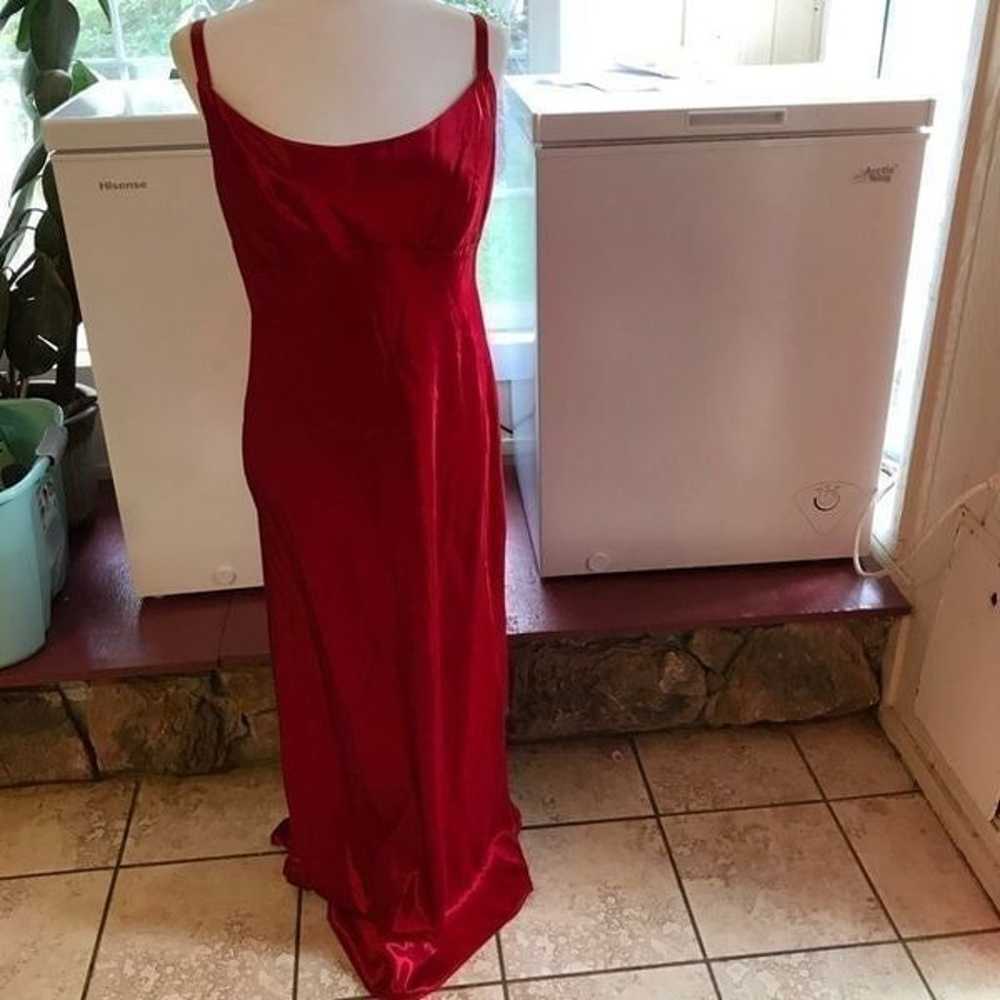 Alfred Angelo red satin bombshell dress maxi size… - image 3