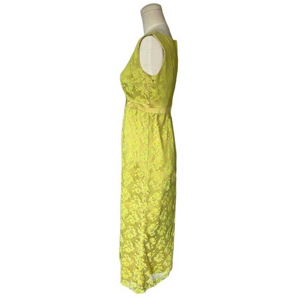 Vintage 60s Bright Green Chartreuse Allover Lace … - image 2