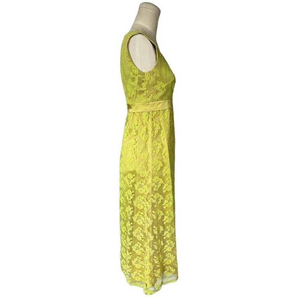 Vintage 60s Bright Green Chartreuse Allover Lace … - image 3