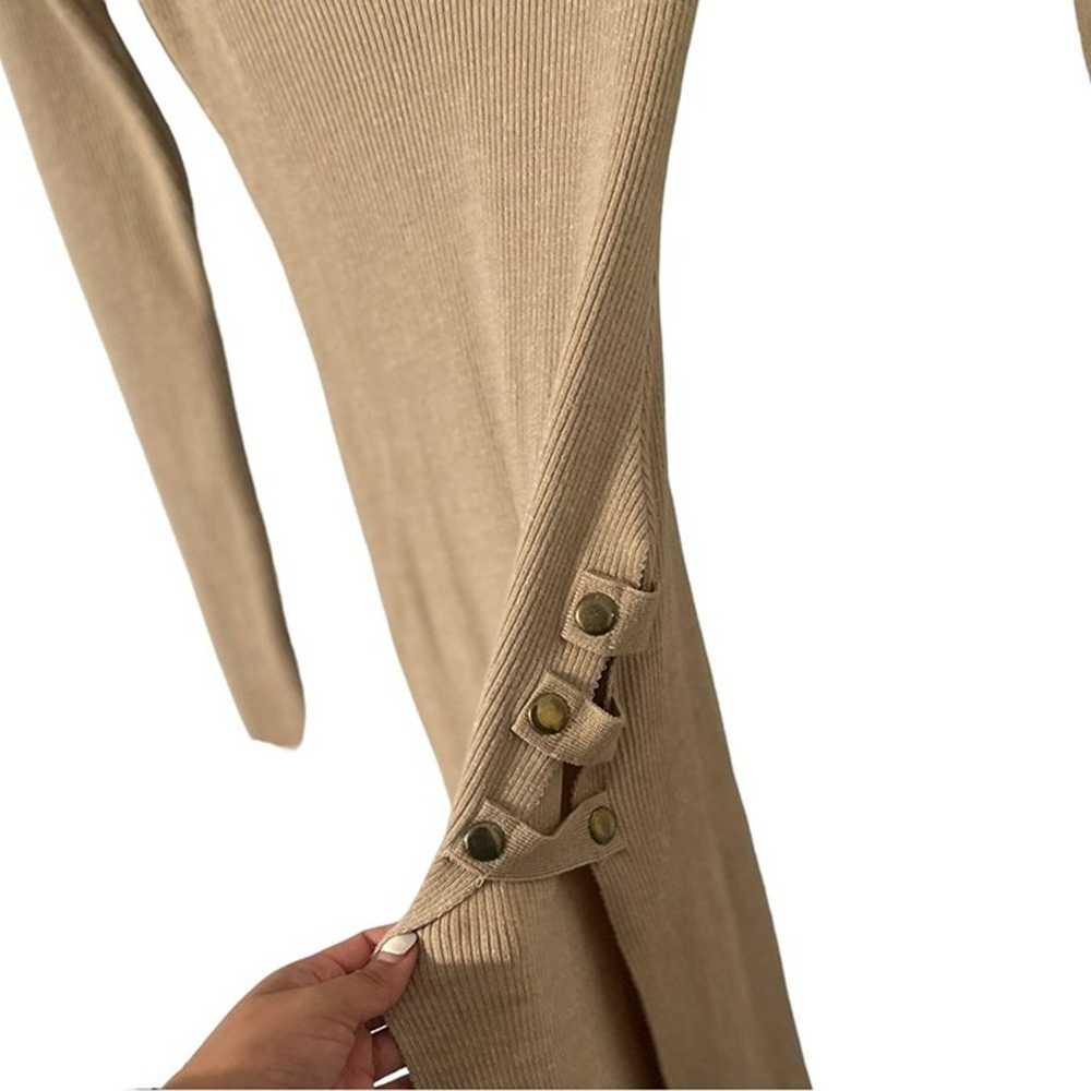 JLUXLABEL Cream Slit Long Sleeve Sweater Dress - image 6