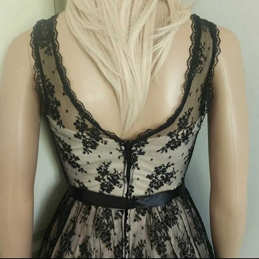 B. Darlin Dress Black Lace Overlay with Beige Tul… - image 5