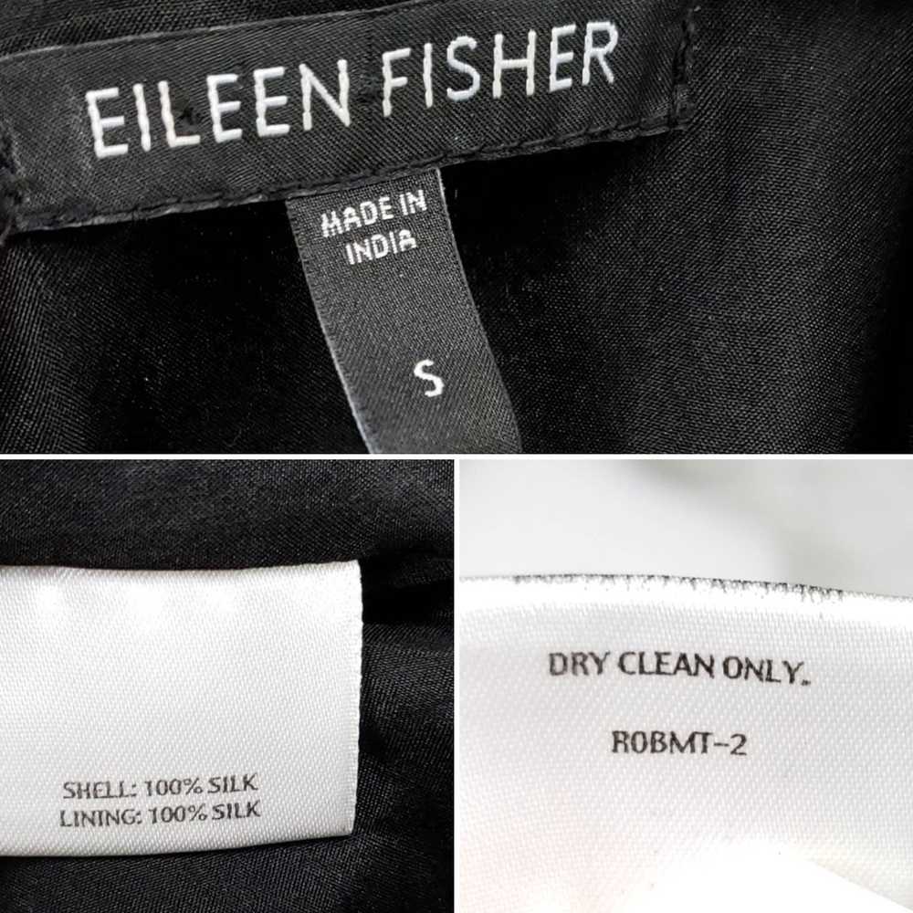 Eileen Fisher Kala Black Silk Taffeta Embroidered… - image 11