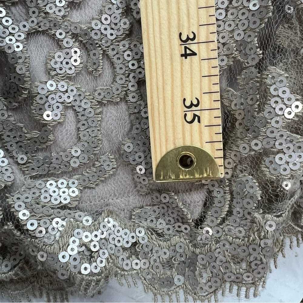 Tadashi Shoji Paillette embroidered lace v neck c… - image 11