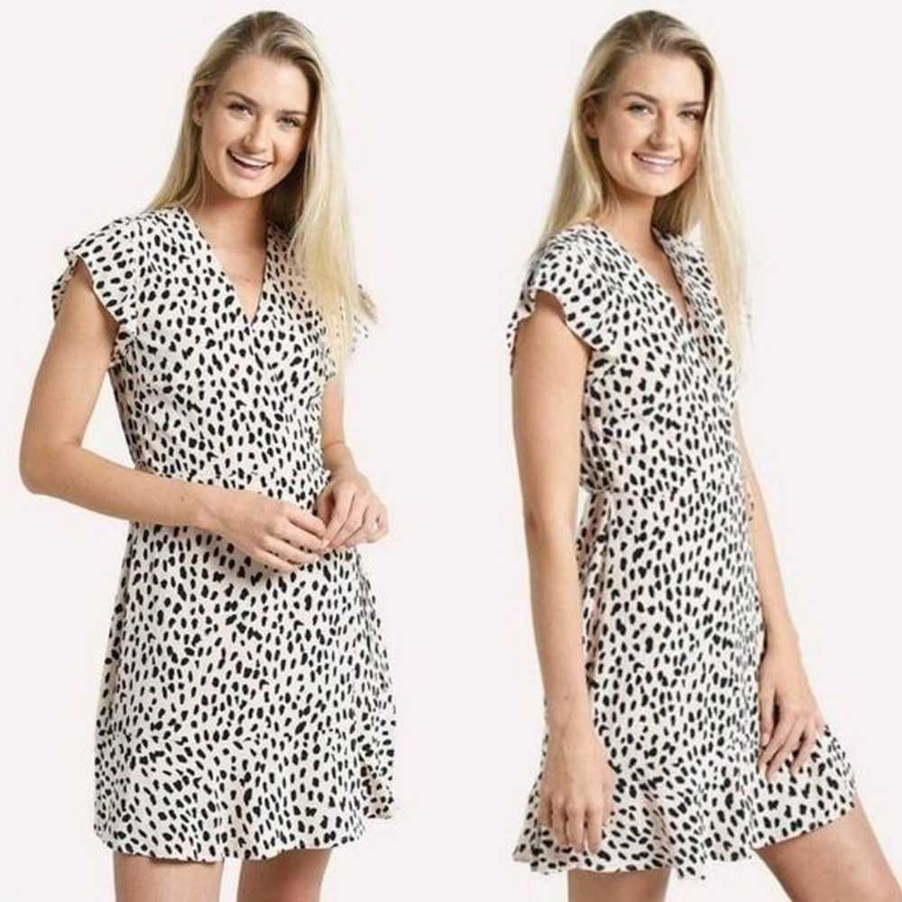 Rails Leanne Silk Blush Spotted Dress M NWOT - image 1