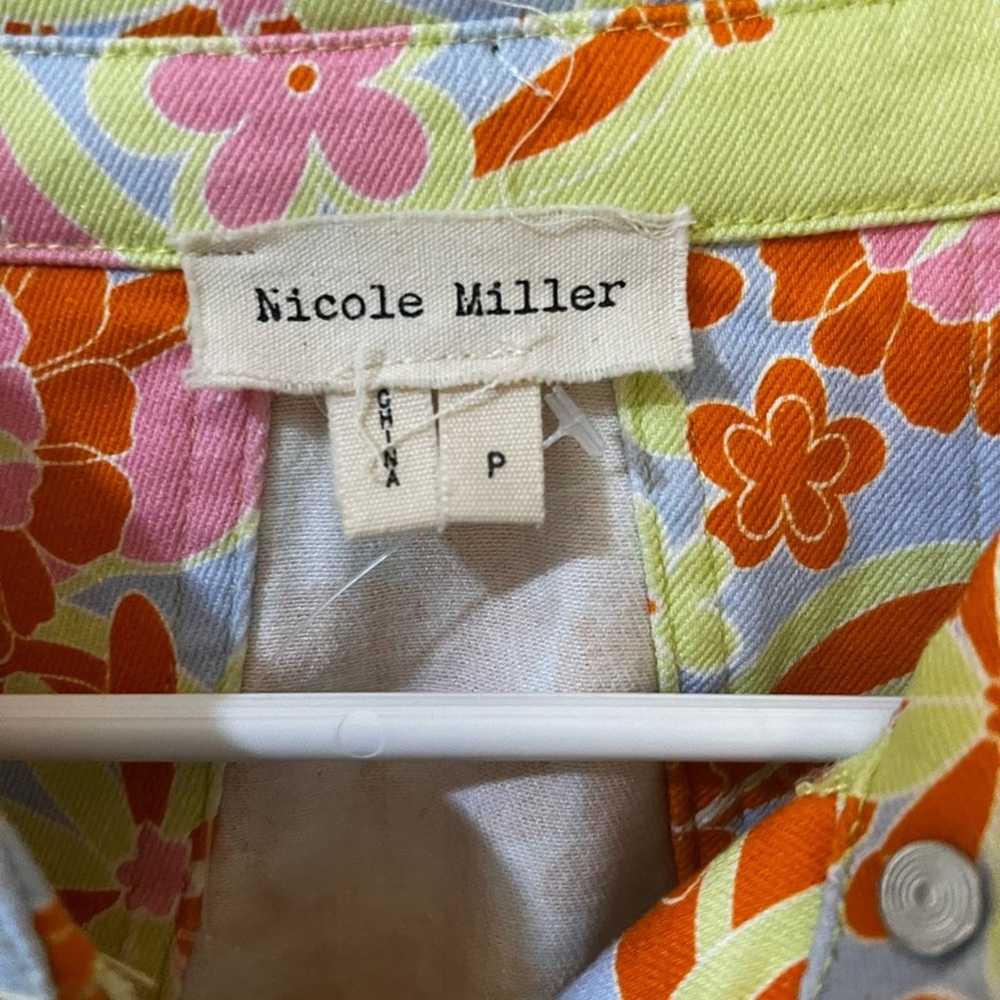 Nicole Miller floral denim halter dress size small - image 5
