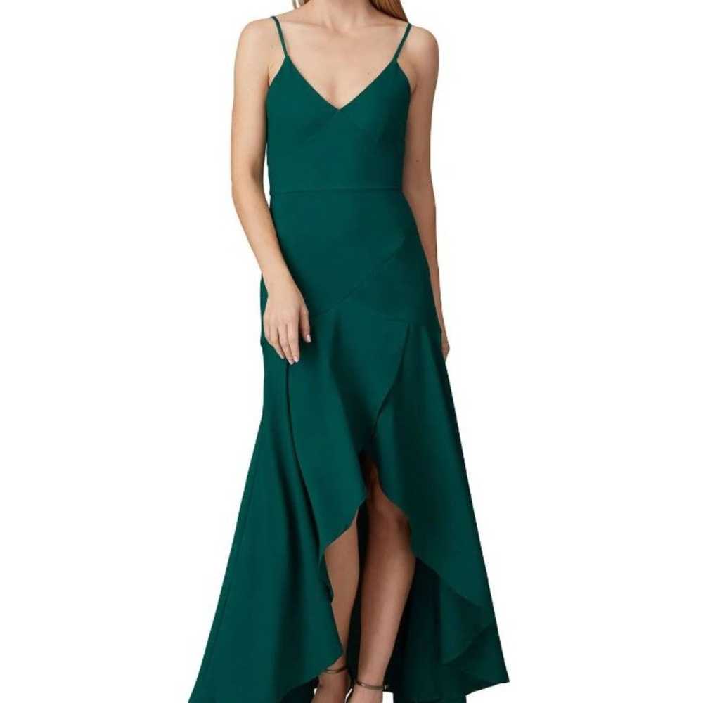 Hutch Nicola Emerald Green Gown Wrap Look Hem Spa… - image 1