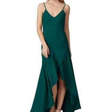 Hutch Nicola Emerald Green Gown Wrap Look Hem Spa… - image 1