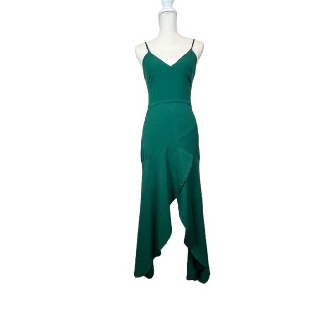 Hutch Nicola Emerald Green Gown Wrap Look Hem Spa… - image 2