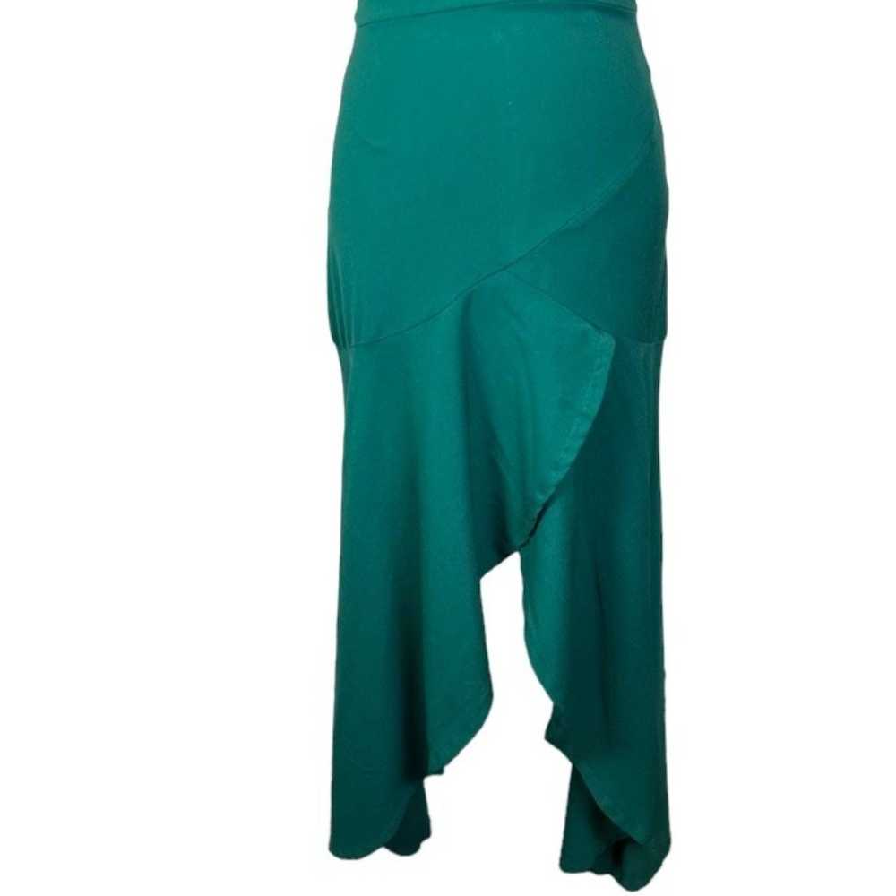 Hutch Nicola Emerald Green Gown Wrap Look Hem Spa… - image 3