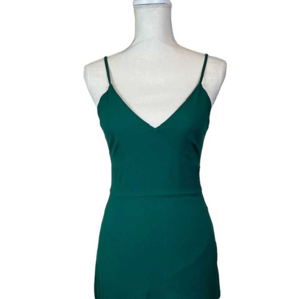 Hutch Nicola Emerald Green Gown Wrap Look Hem Spa… - image 4