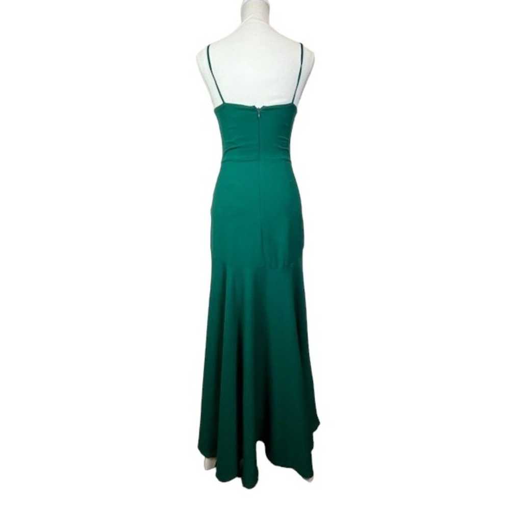 Hutch Nicola Emerald Green Gown Wrap Look Hem Spa… - image 5