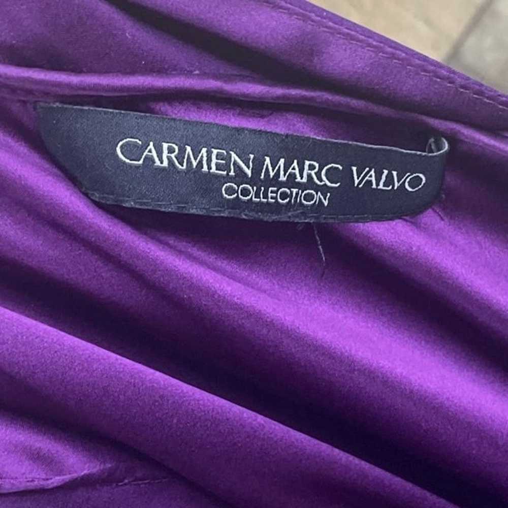 Carmen Marc Valvo Collection Purple 100% Silk Max… - image 10