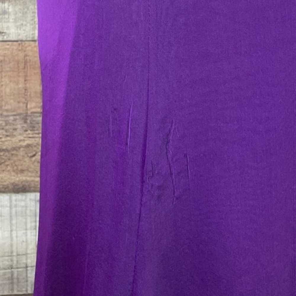 Carmen Marc Valvo Collection Purple 100% Silk Max… - image 11
