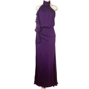 Carmen Marc Valvo Collection Purple 100% Silk Max… - image 1