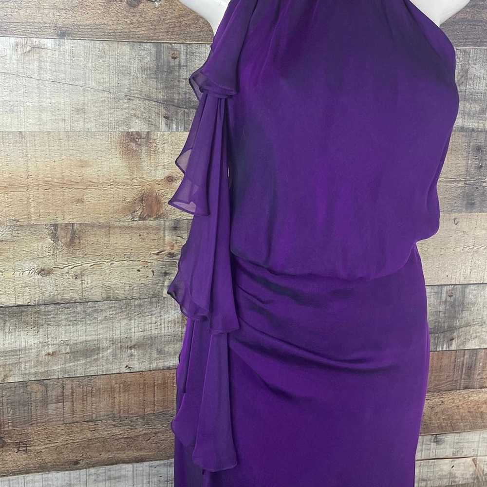 Carmen Marc Valvo Collection Purple 100% Silk Max… - image 3