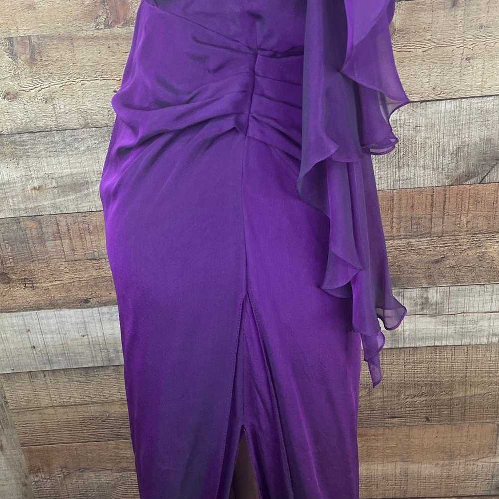 Carmen Marc Valvo Collection Purple 100% Silk Max… - image 5