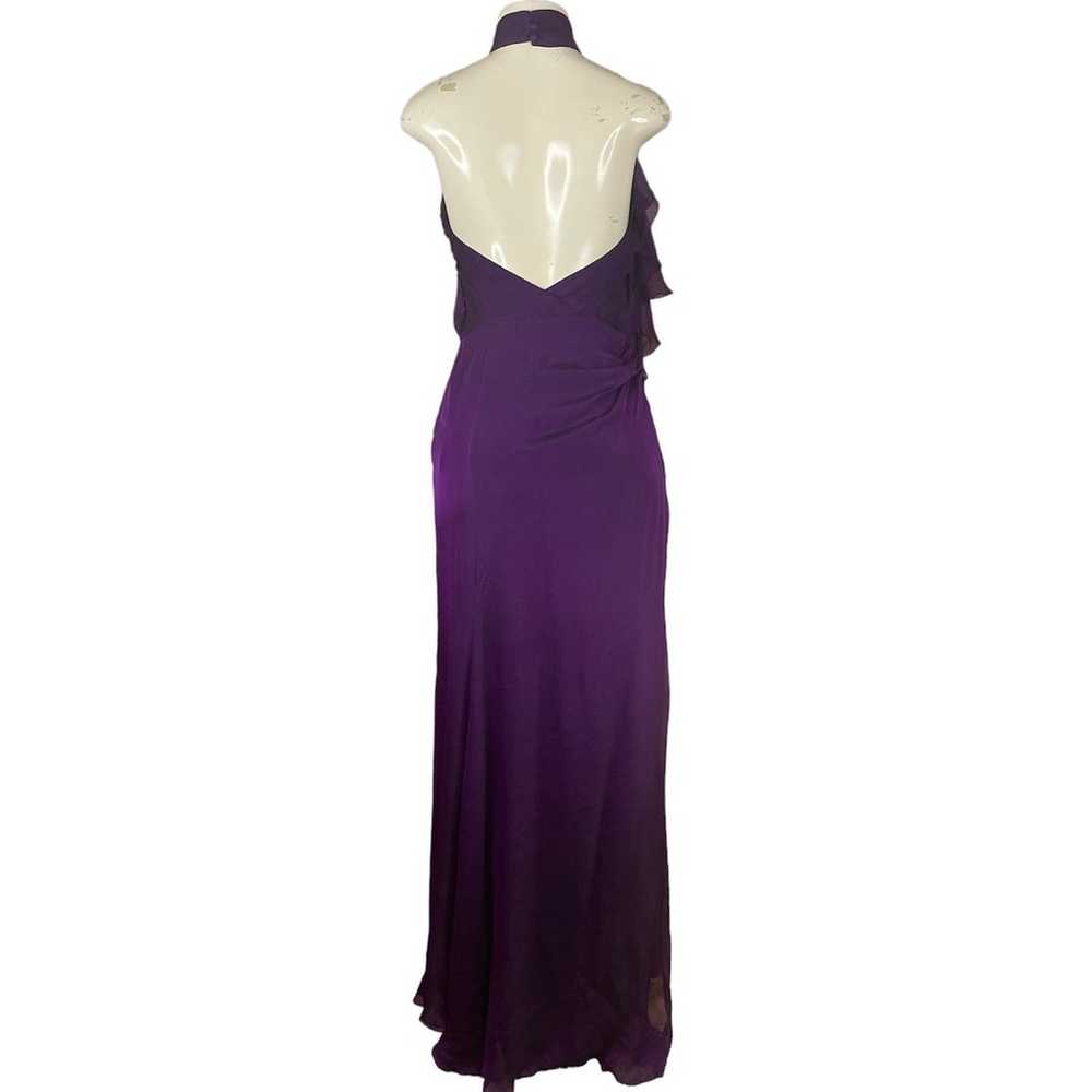 Carmen Marc Valvo Collection Purple 100% Silk Max… - image 6
