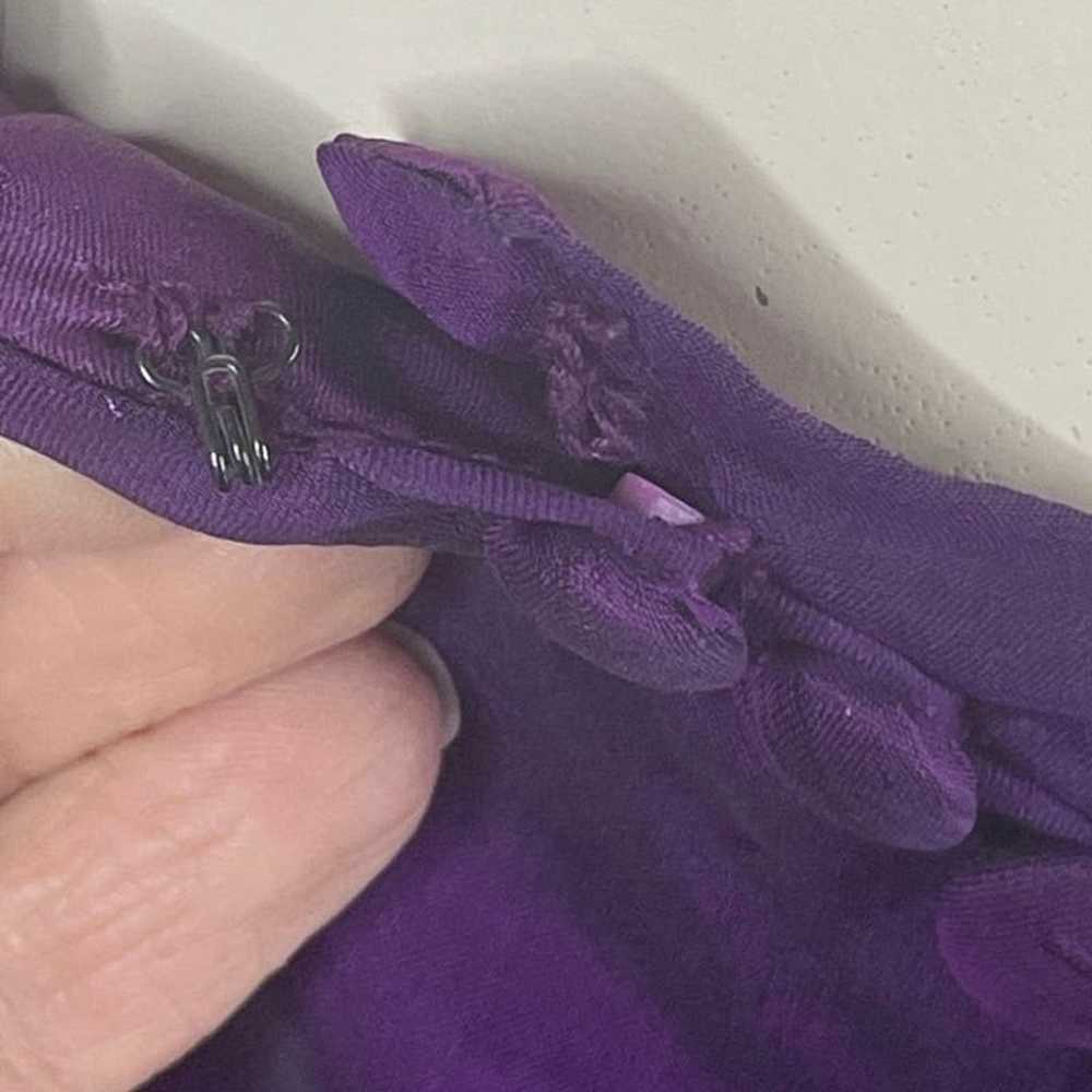 Carmen Marc Valvo Collection Purple 100% Silk Max… - image 9