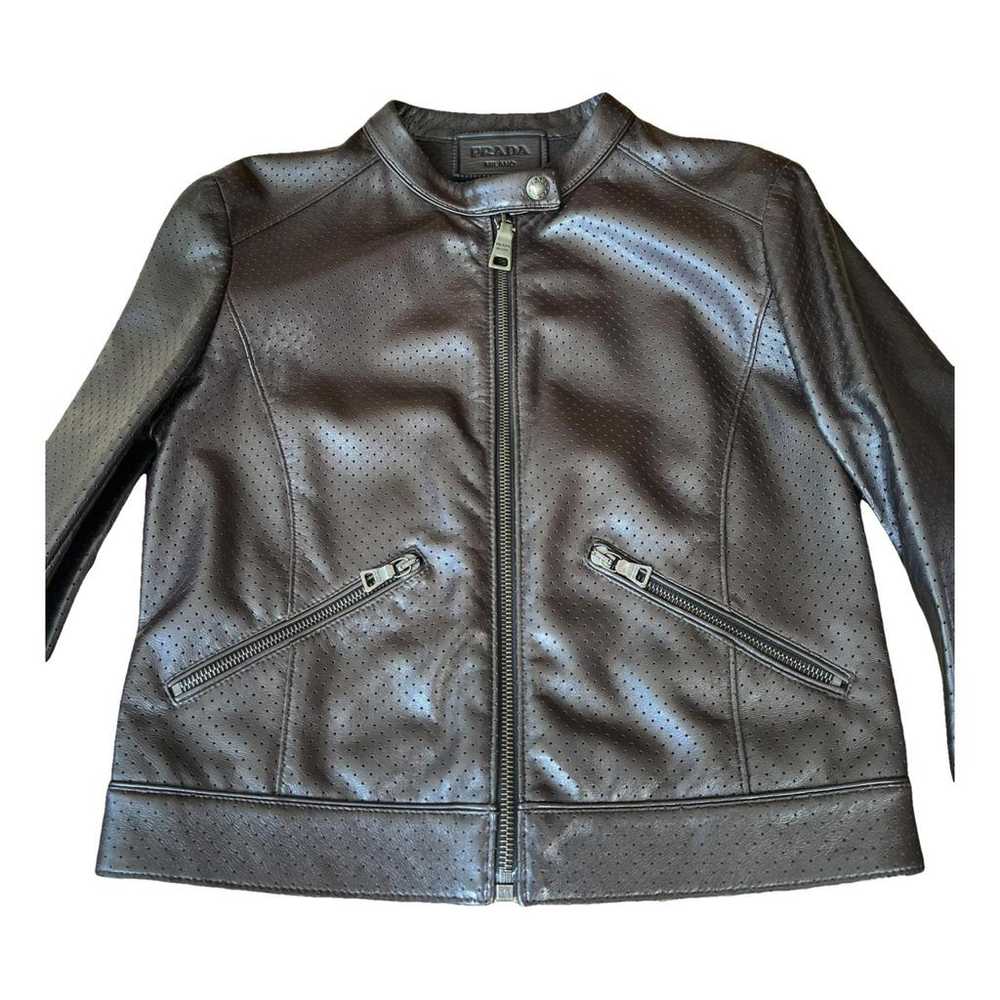 Prada Leather biker jacket - image 1