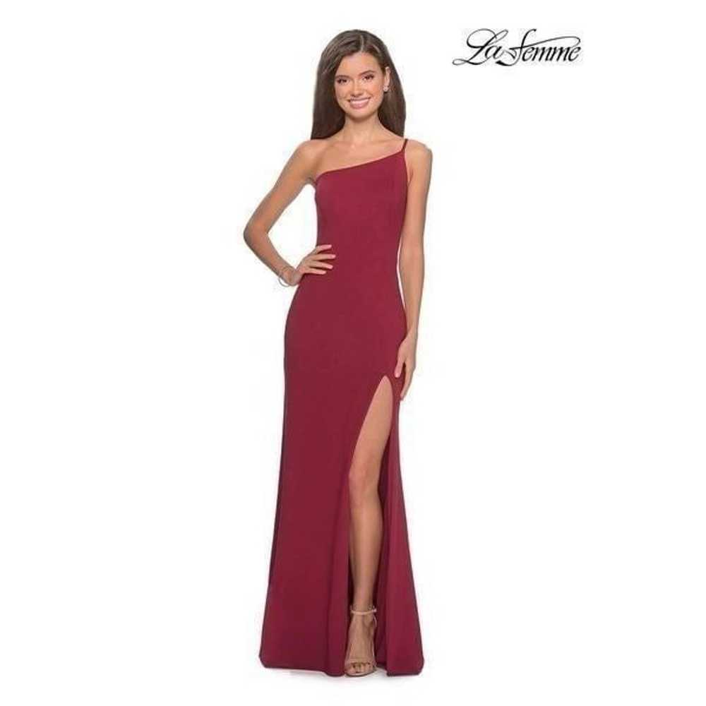 La Femme One-Shoulder Long Dress 28176 Jersey Gow… - image 1