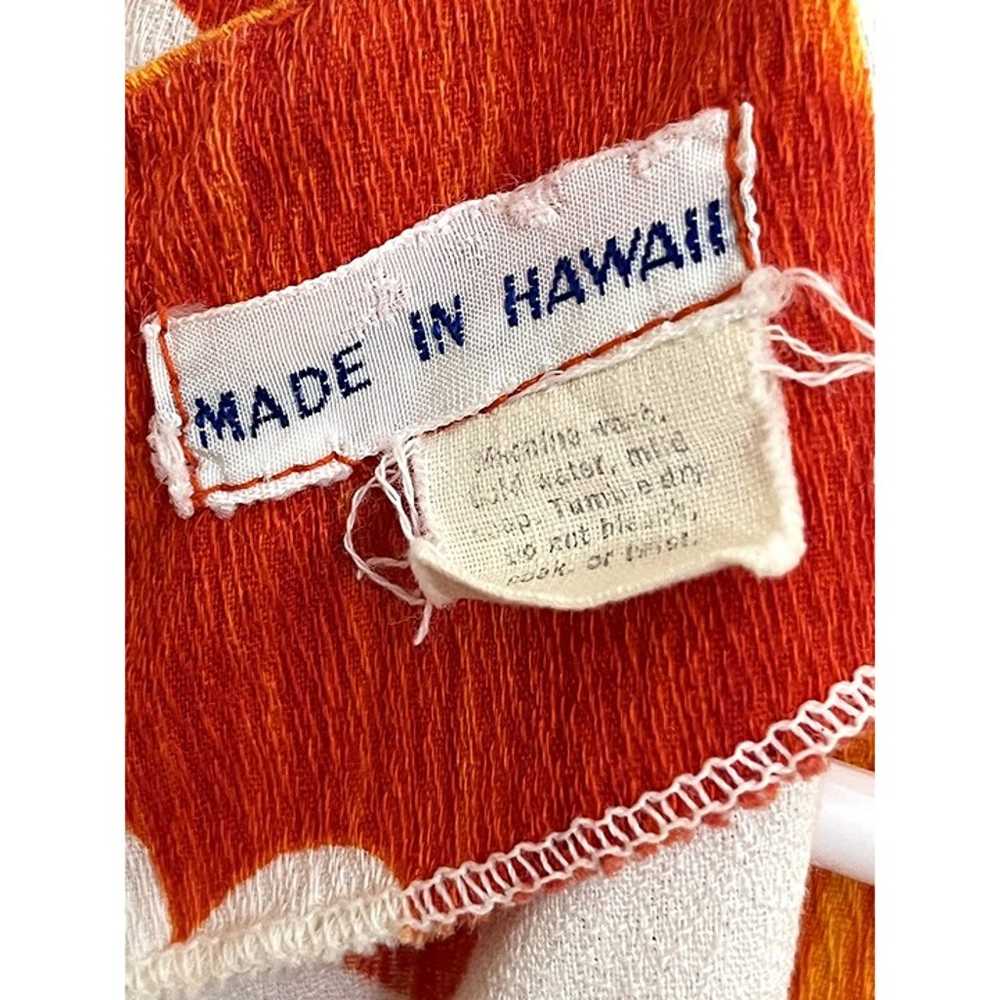 Vintage Hawaiian Tiki Aloha Floral Barkcloth Dres… - image 7